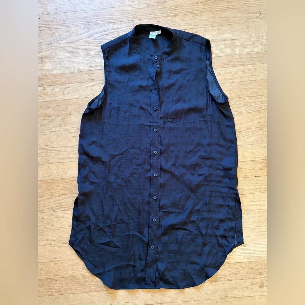 Joie black sleeveless button up tunic
